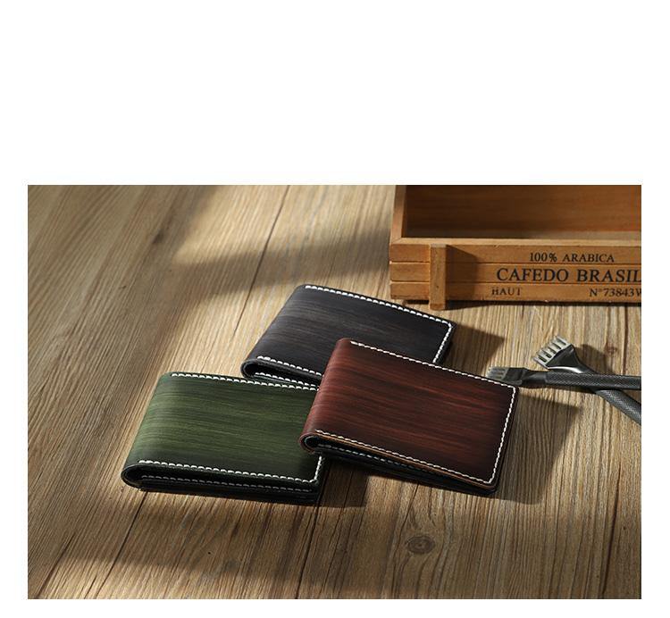 Handmade Coffee Leather Mens Licenses Wallet Personalize Bifold License Card Wallets for Men