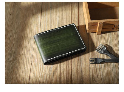 Handmade Black Leather Mens Licenses Wallet Personalize Bifold License Card Wallets for Men