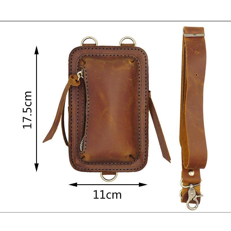 Handmade LEATHER MEN Sling Bag Belt Pouch Waist BAG MIni Side Bag Belt Bag FOR MEN