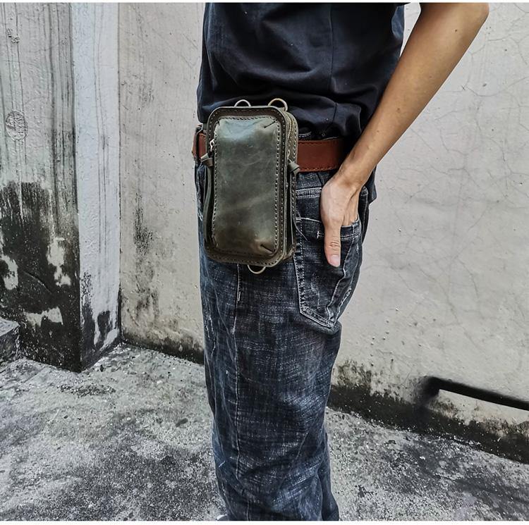 Handmade LEATHER MEN Sling Bag Belt Pouch Waist BAG MIni Side Bag Belt Bag FOR MEN