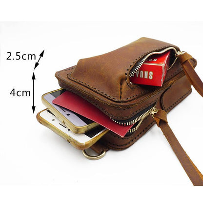 Handmade LEATHER MEN Sling Bag Belt Pouch Waist BAG MIni Side Bag Belt Bag FOR MEN