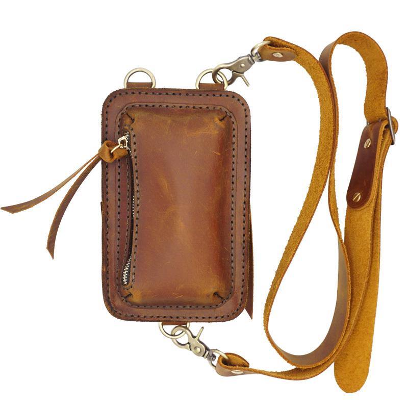 Handmade LEATHER MEN Sling Bag Belt Pouch Waist BAG MIni Side Bag Belt Bag FOR MEN