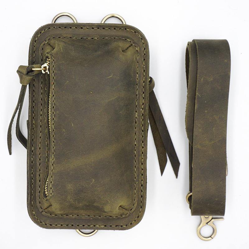 Handmade LEATHER MEN Sling Bag Belt Pouch Waist BAG MIni Side Bag Belt Bag FOR MEN