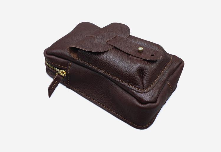 Handmade LEATHER MEN Belt Pouch Waist BAG MIni Side Bag Brown Belt Bag FOR MEN