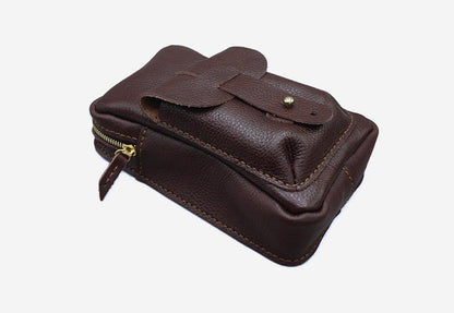 Handmade Brown LEATHER MEN Belt Pouch Waist BAG MIni Side Bag Brown Belt Bag FOR MEN