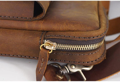 Handmade LEATHER MEN Belt Pouch Waist BAG MIni Side Bag Brown Belt Bag FOR MEN