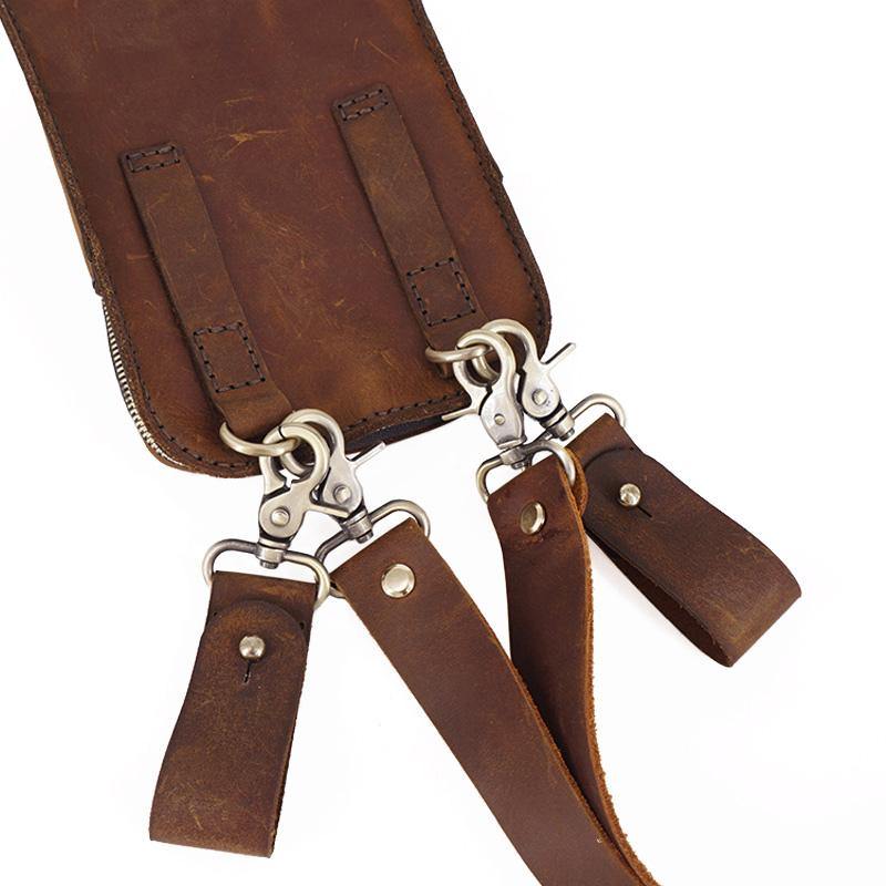 Handmade LEATHER MEN Belt Pouch Waist BAG MIni Side Bag Brown Belt Bag FOR MEN