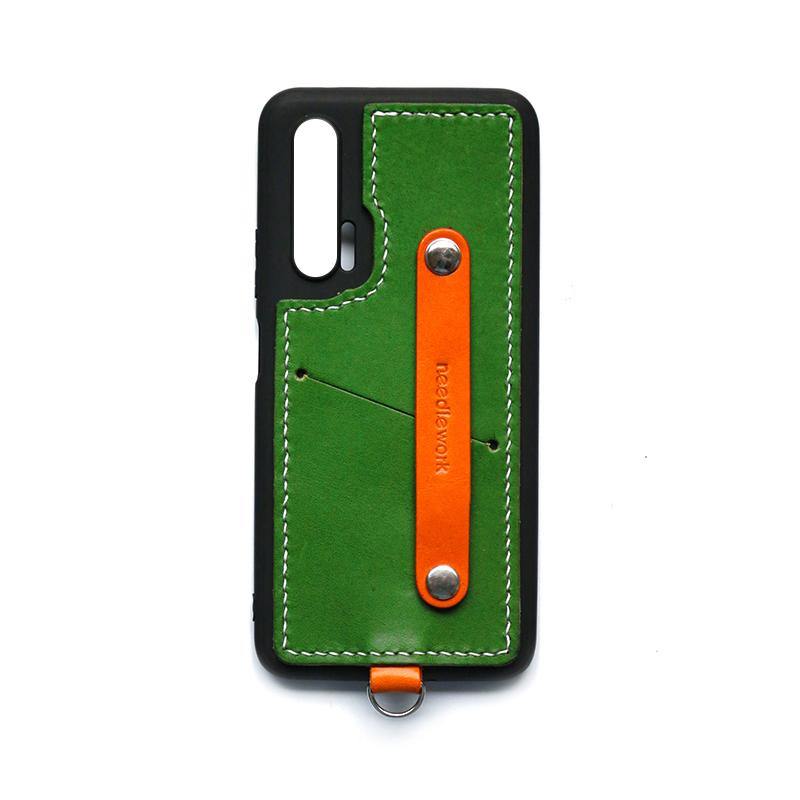 Handmade Orange Leather Huawei Nova 6 Case with Card Holder CONTRAST COLOR Huawei Nova 6 Leather Case