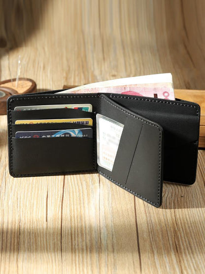 Handmade Leather Trifold Billfold Wallet Personalized Mens Trifold Wallets for Men