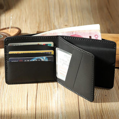 Handmade Leather Trifold Billfold Wallet Personalized Mens Trifold Wallets for Men