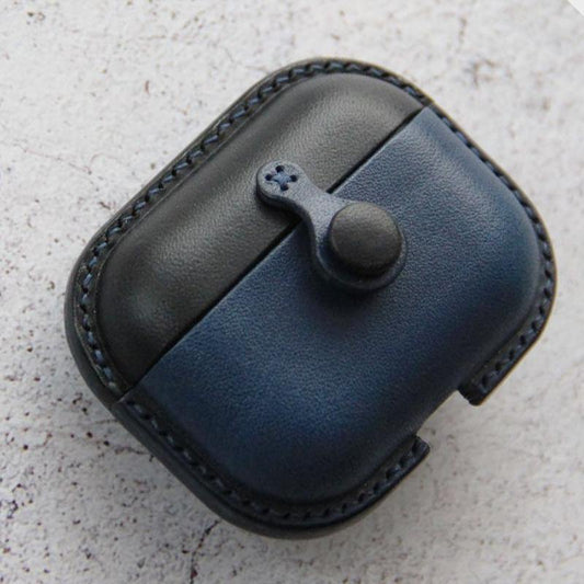 Handmade Navy&Black Leather AirPods Pro Case Leather AirPods Case Airpod Case Cover