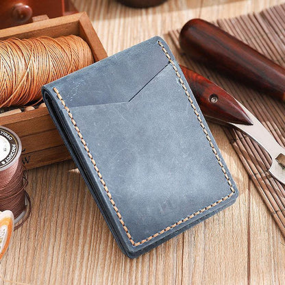 Handmade Coffee Leather Mens Licenses Wallet Personalized Bifold License Cards Wallets for Men