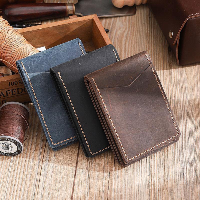 Handmade Vintage Leather Mens Licenses Wallet Personalized Bifold License Cards Wallets for Men