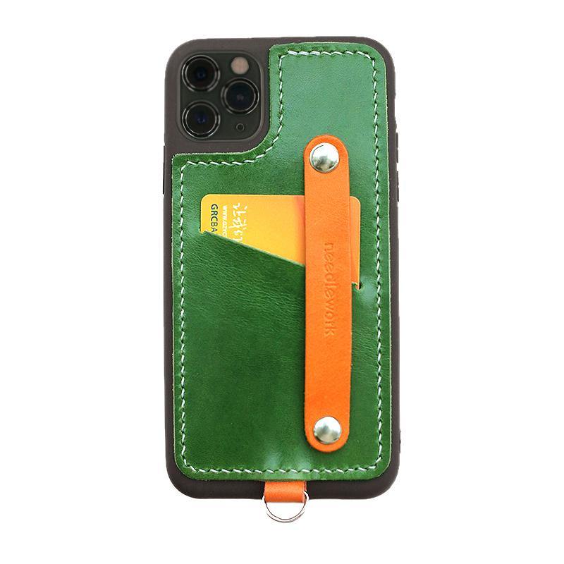 Handmade Coffee Leather iPhone 11 Pro Max Case with Card Holder CONTRAST COLOR iPhone 11 Leather Case