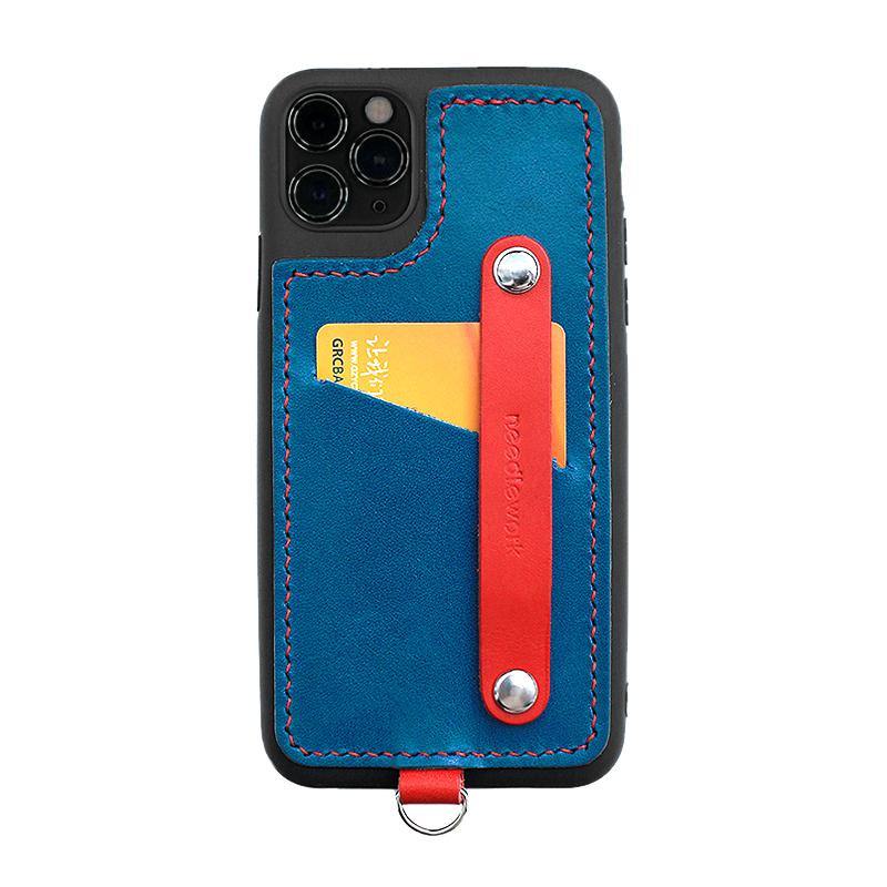 Handmade Red Leather iPhone 11 Pro Max Case with Card Holder CONTRAST COLOR iPhone 11 Leather Case