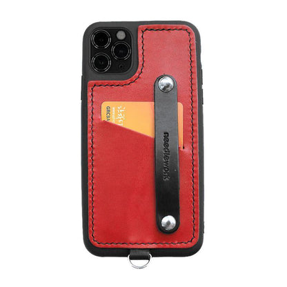 Handmade Leather iPhone 11 Case with Card Holder CONTRAST COLOR iPhone 11 Leather Case