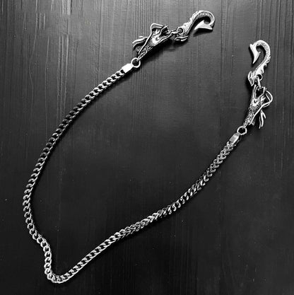 Cool Silver Dragon Steel Pants Chain Wallet Chain Long Biker wallet Chain For Men