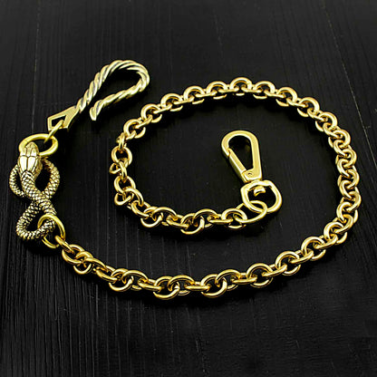 Badass Gold Snake Long Biker Wallet Chain Pants Chain Wallet Chain For Men