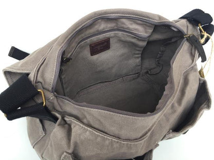 Dark Gray Canvas Messenger Bag Dark Gray Canvas Shoulder Bag Mens Cycling Bag For Men