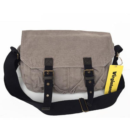 Khaki Canvas Messenger Bag Khaki Canvas Shoulder Bag Mens Cycling Bag For Men