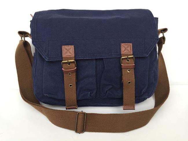 Blue Canvas Messenger Bag Blue Canvas Shoulder Bag Mens Cycling Bag For Men