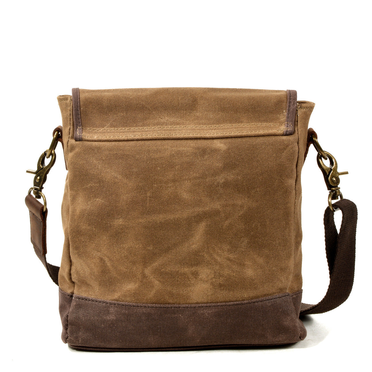 Khaki Waxed Canvas Vertical Side Bag Messenger Bag Mens Cycling Khaki Canvas Messenger Bag For Men