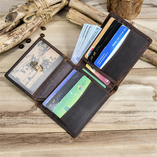 Bifold Leather Mens Wallet L Shape Wallet Billfold Wallet Multi Cards Wallet for Men