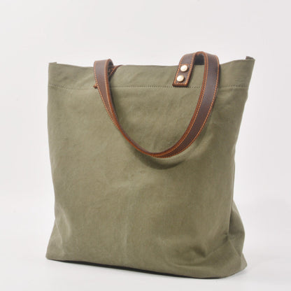 Green Large Canvas Womens Mens Tote Bag Shoulder Bag Tote Purse For Women