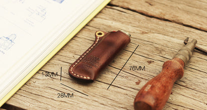 Leather Bic J3 J5 Lighter Case Leather Cricket Lighter Holder with strap Leather Lighter Covers For Men