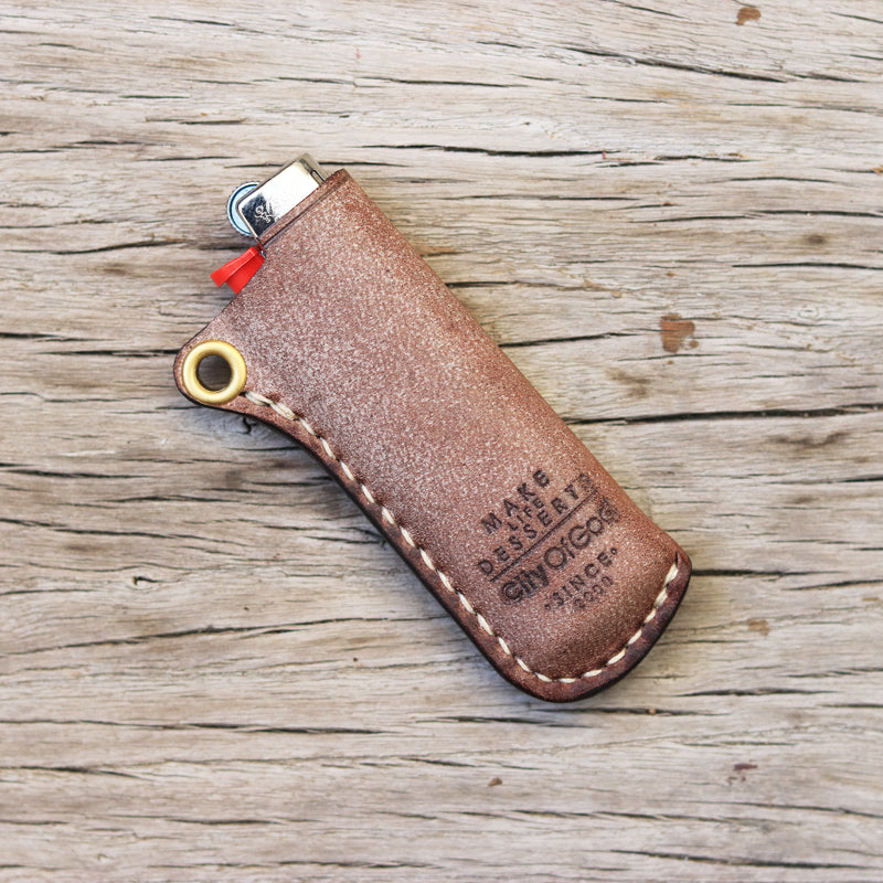 Leather Bic J3 J5 Lighter Case Leather Cricket Lighter Holder with strap Leather Lighter Covers For Men