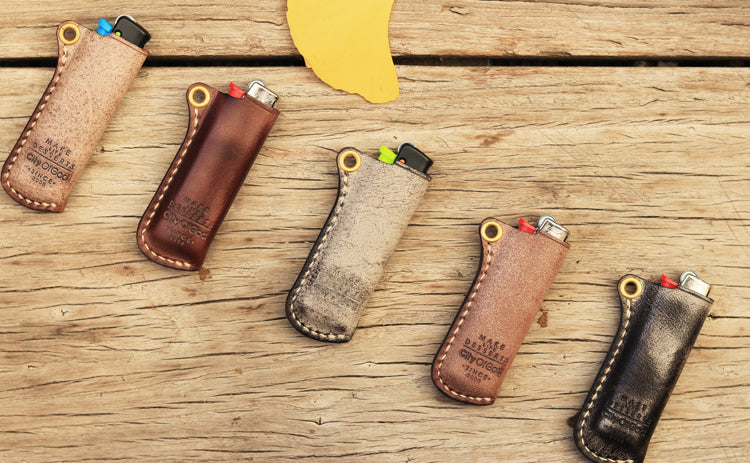 Leather Bic J3 J5 Lighter Case Leather Cricket Lighter Holder with strap Leather Lighter Covers For Men