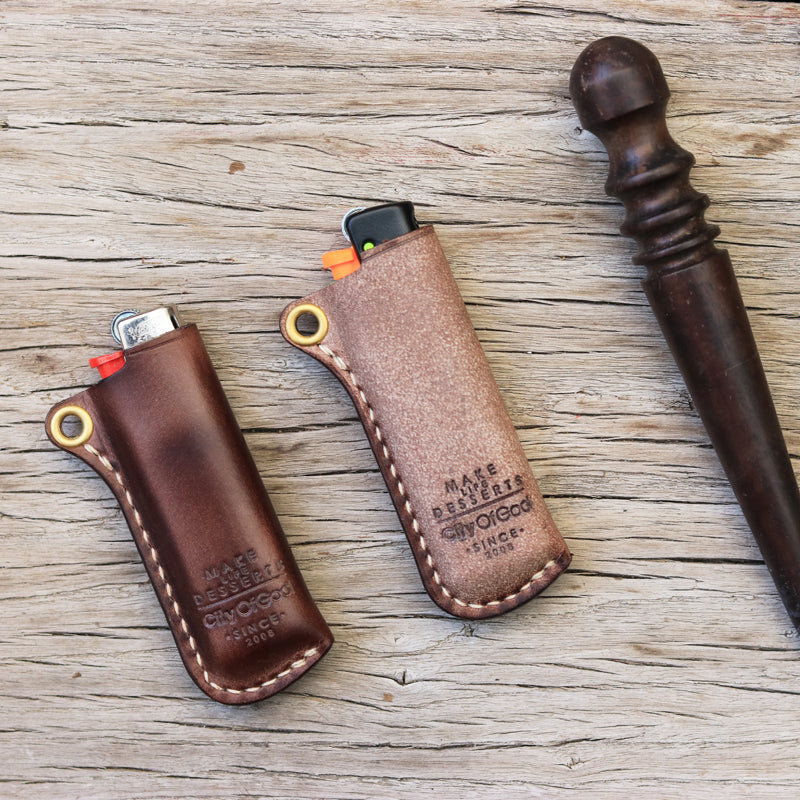 Leather Bic J3 J5 Lighter Case Leather Cricket Lighter Holder with strap Leather Lighter Covers For Men