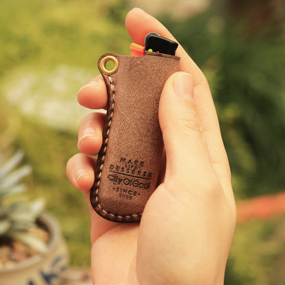 Leather Bic J3 J5 Lighter Case Leather Cricket Lighter Holder with strap Leather Lighter Covers For Men