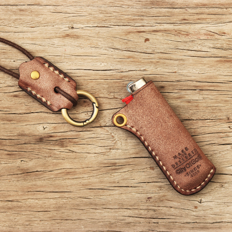 Leather Bic J3 J5 Lighter Case Leather Cricket Lighter Holder with strap Leather Lighter Covers For Men