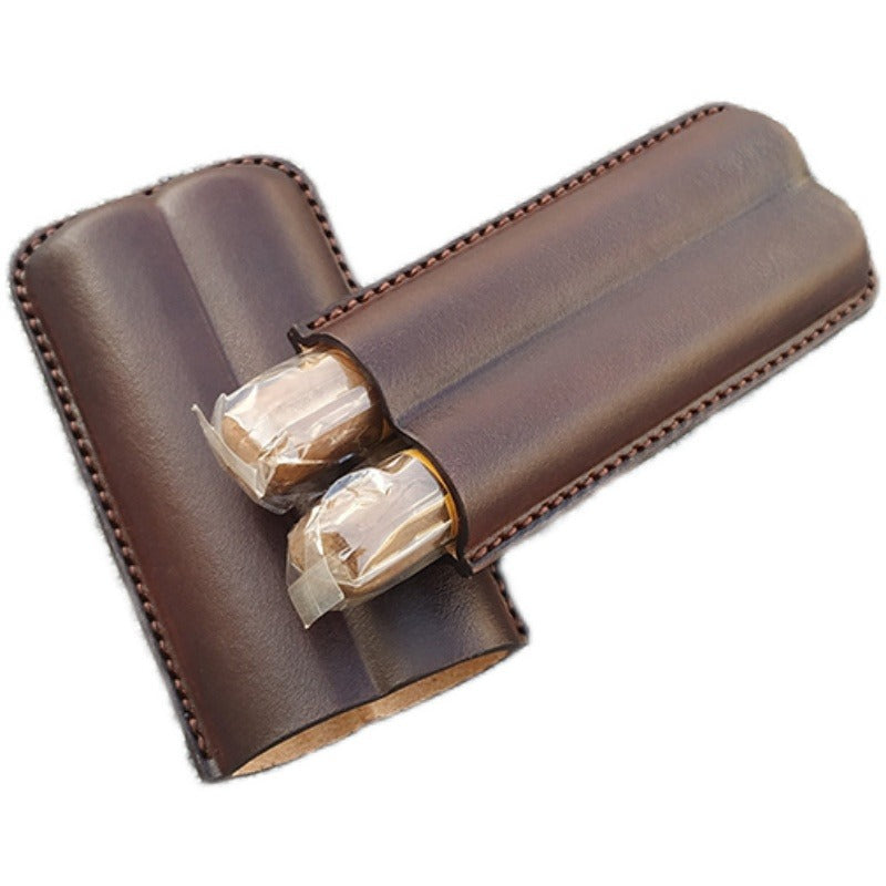 Leather Cigar Case Mens 2pcs Cigar Case Handmade Custom Leather Cigar Case for Men