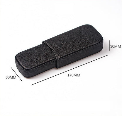 Classic Black Leather 2pcs Cigar Case Cool Leather Cigar Case for Men