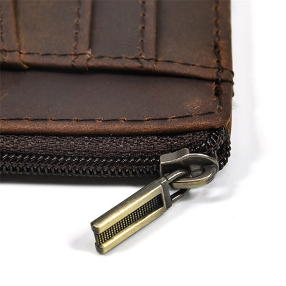 Leather Men's Slim Biker Chain Wallet Front Pocket Wallet with Chain For Men