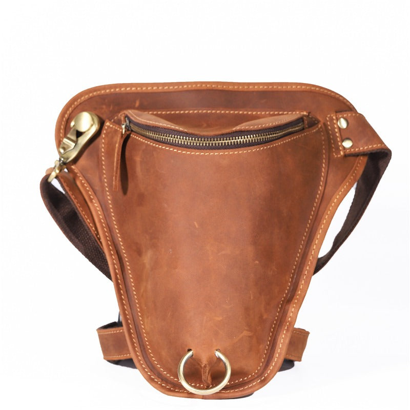 Leather Mens OX Thigh Bag Waist Bag Hip Pack Dropleg Bag Side Bag For Men