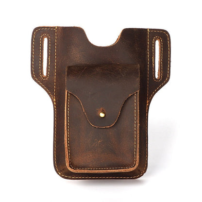 Leather Mens Phone Holster Belt Pouch Cigarette Pack Waist Pouch Belt Bags For Men