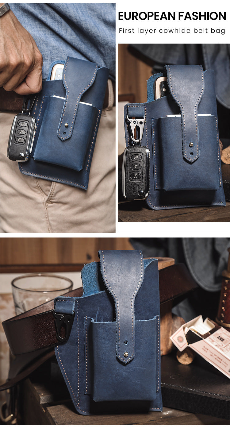 Leather Mens Phone Holster CellPhone Belt Pouches Waist Bag Phone Holster for Men