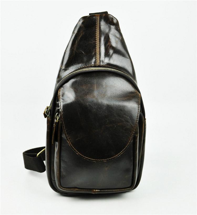 Leather Mens Cool Sling Bag Crossbody Bag Chest Bag for men