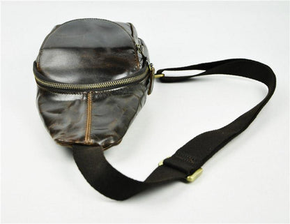 Leather Mens Cool Sling Bag Crossbody Bag Chest Bag for men