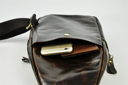 Leather Mens Cool Sling Bag Crossbody Bag Chest Bag for men