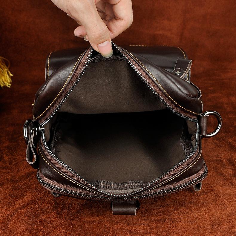 Leather Mens Cool Sling Bag Crossbody Bag Waist Bag for men