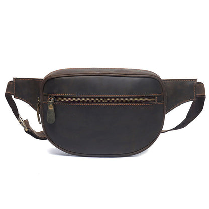 Best Coffee Leather Fanny Pack Men's Around Chest Bag Best Hip Bag Waist Bag For Men