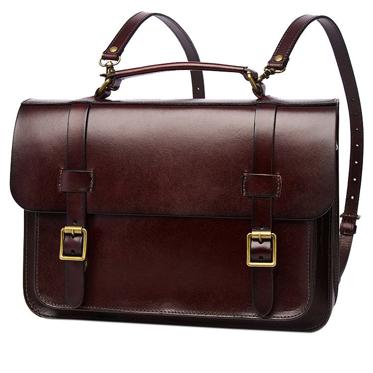 Men's Leather Convertible Messenger Bag Backpack Stachel Bag For Men