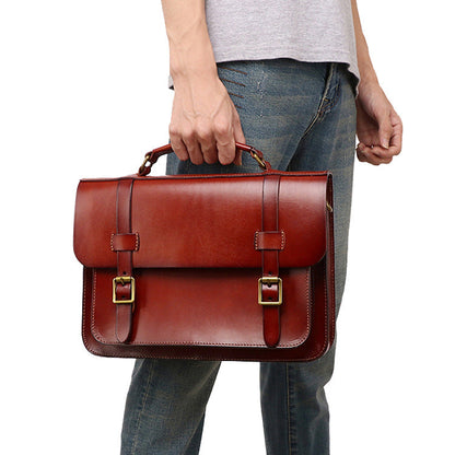 Men's Coffee Leather Convertible Backpack Messenger Bag Stachel Bag For Men