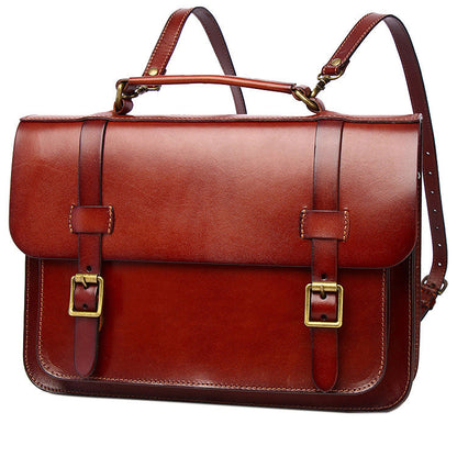 Men's Leather Convertible Messenger Bag Backpack Stachel Bag For Men