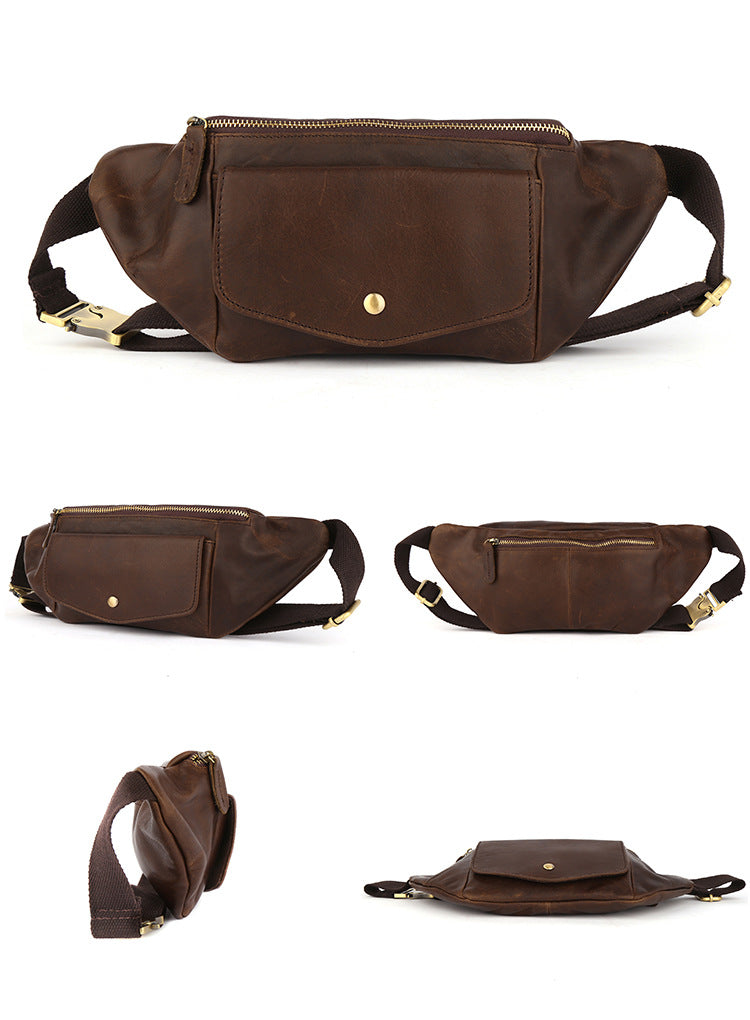 Mens Fanny Packs Leather Belt Bag Casual Waist Bag Fanny Bag For Men