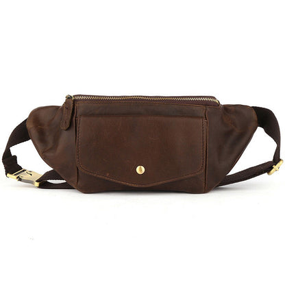 Mens Fanny Packs Leather Belt Bag Casual Waist Bag Fanny Bag For Men